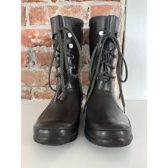 Hunter Original Lace Up Rain Boots‎ Gray Women’s Size UK 5/US 7 - Picture 3 of 9